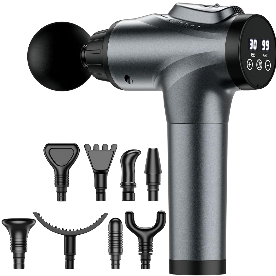 Massage Gun with 30 Speeds and 9 Heads for Back and Muscle Use