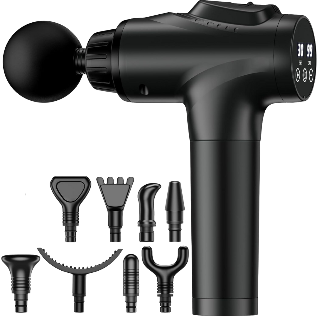Massage Gun with 30 Speeds and 9 Heads for Back and Muscle Use