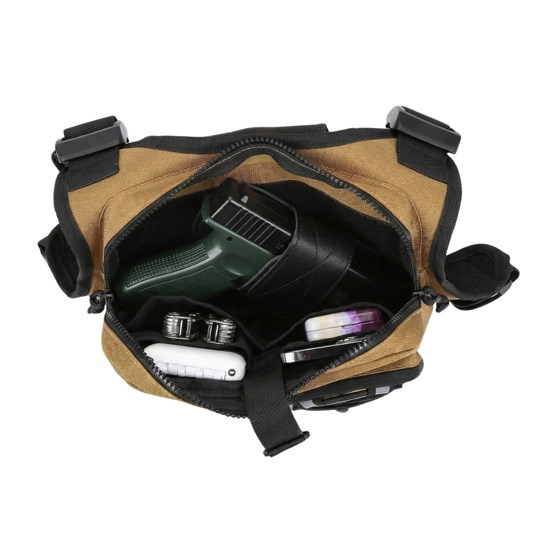 Outdoor Chest Bag with Adjustable Straps and Zippered Storage