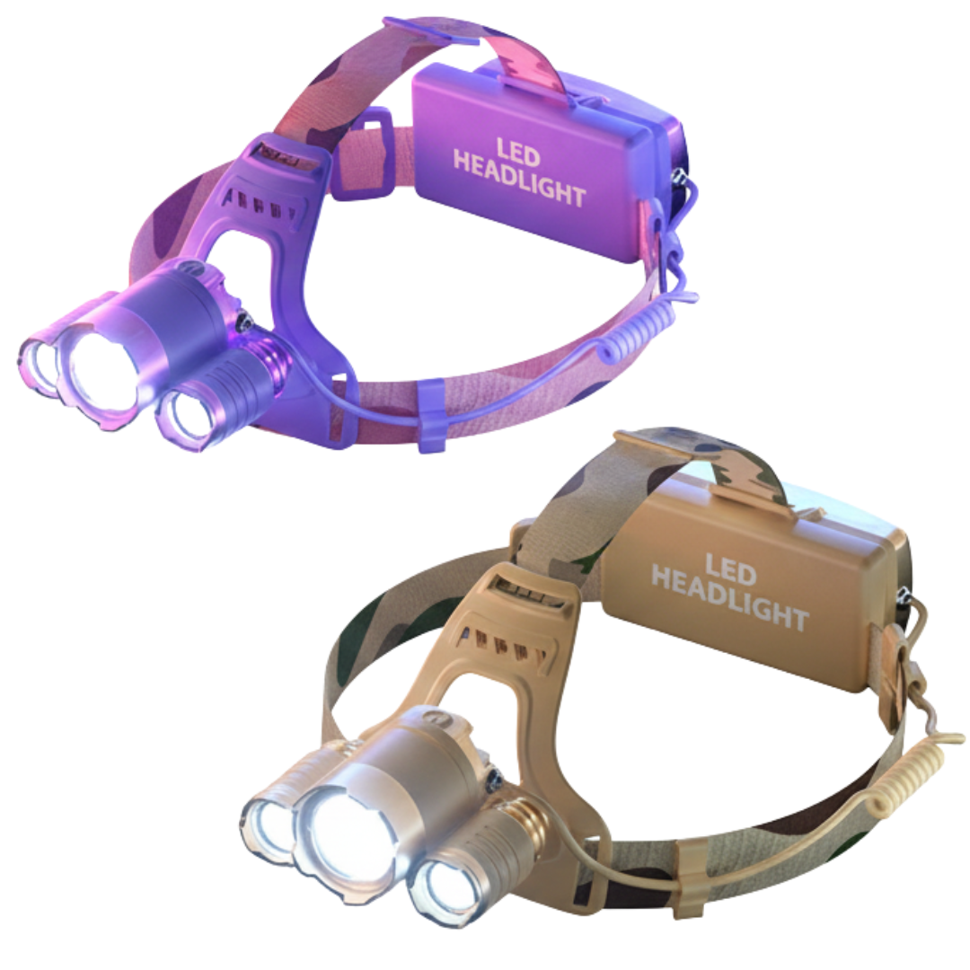 LED Headlamp with Adjustable Beam, Red Light Mode, USB-C Rechargeable