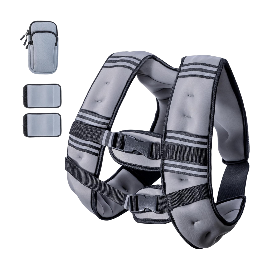 Lycra Weighted Vest with Reflective Stripes Adjustable Straps and Removable Shoulder Pads