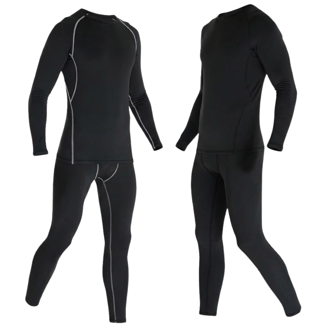 Men’s Thermal Underwear Set Fleece Lined Base Layer Top & Bottom