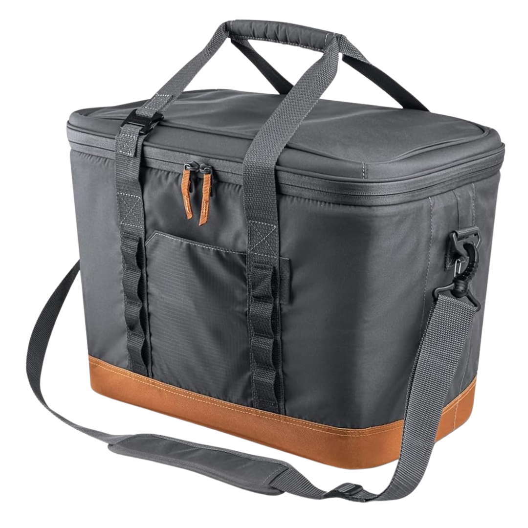 Collapsible Insulated Cooler Bag, Leak-Resistant Folding Cooler Tote