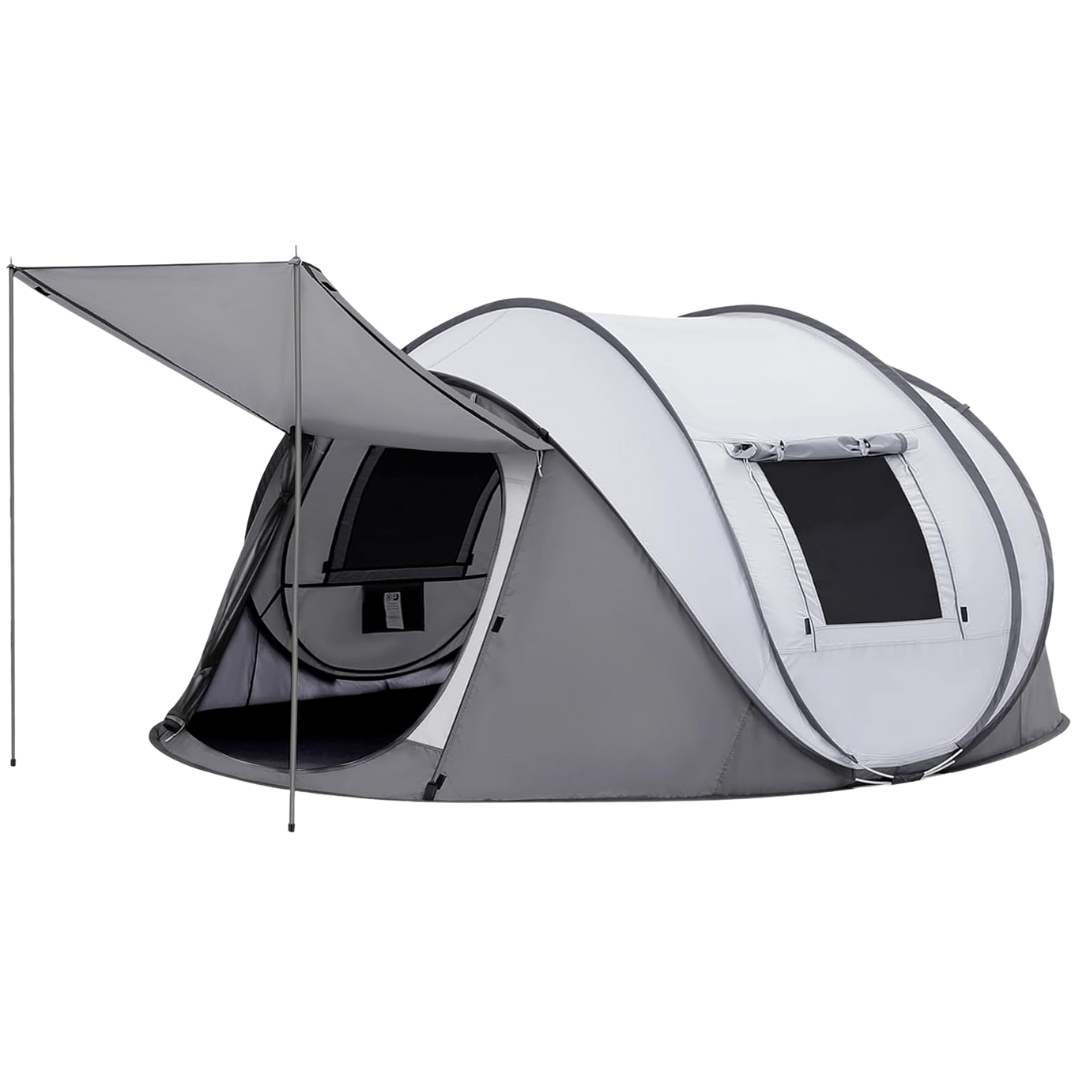 Pop Up Camping Tent for 4 People with 2 Doors and Automatic Setup