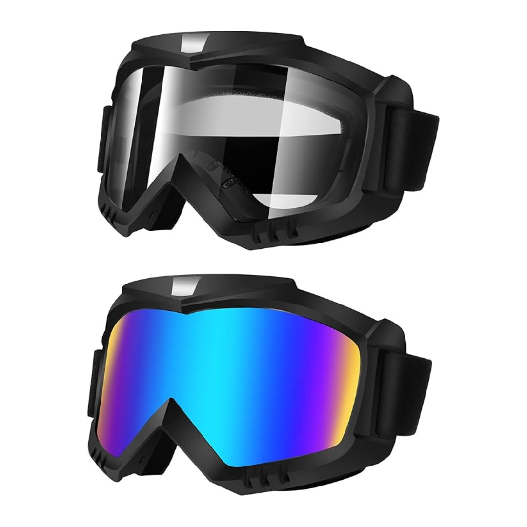 Dirt Bike Goggles 2 Pack for Motorcycle ATV Ski and Off-Road Riding