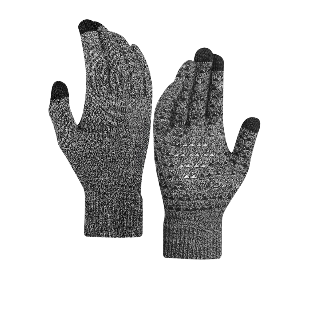 Unisex Touchscreen Knit Gloves with Silicone Grip and Soft Lining