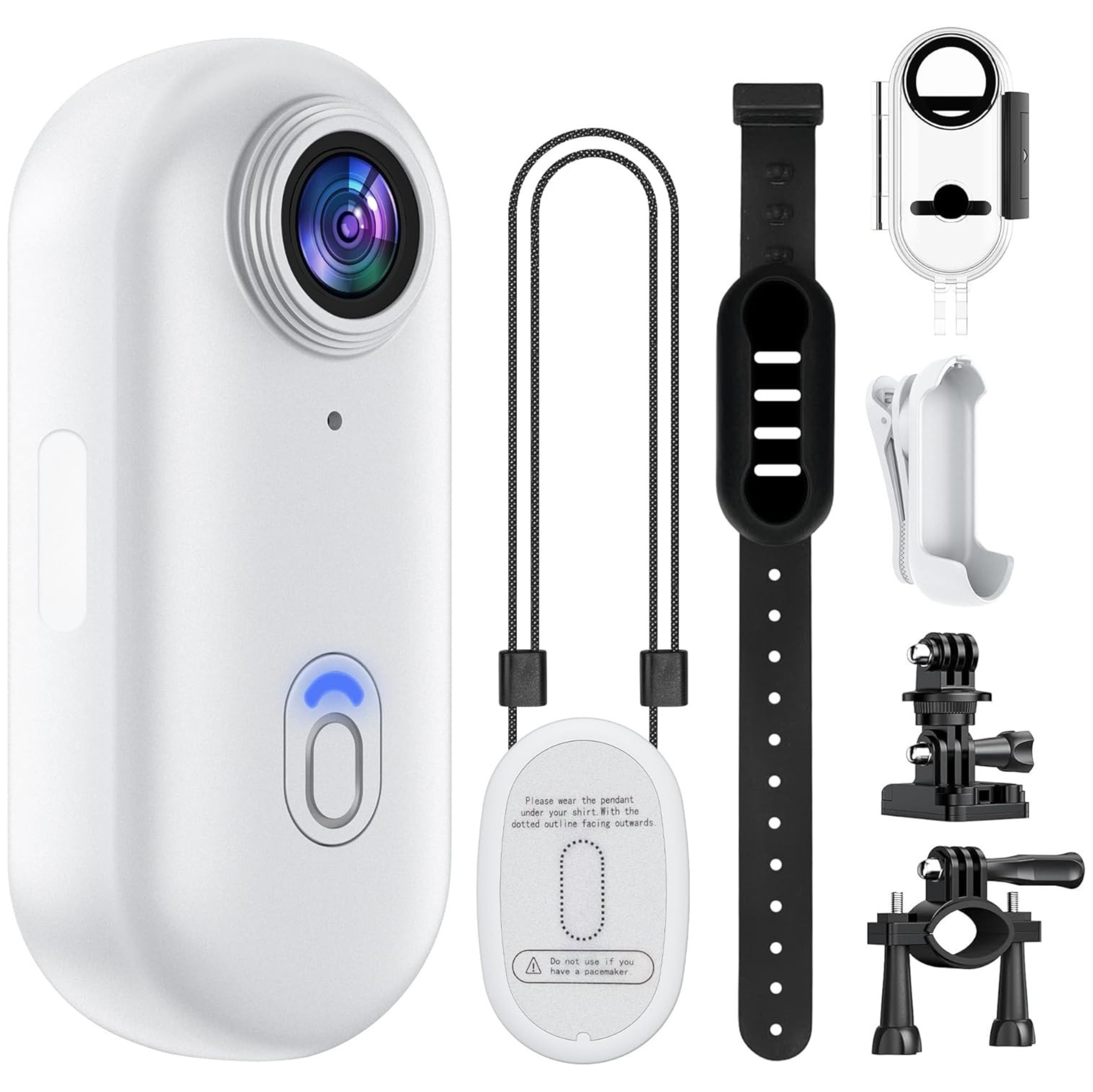 4K Mini Action Camera 128GB Water-Resistant Thumb POV Wearable Cam