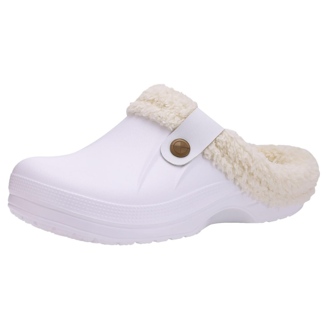 Classic Fur Lined Clogs Water-Resistant Winter Slippers for Adults