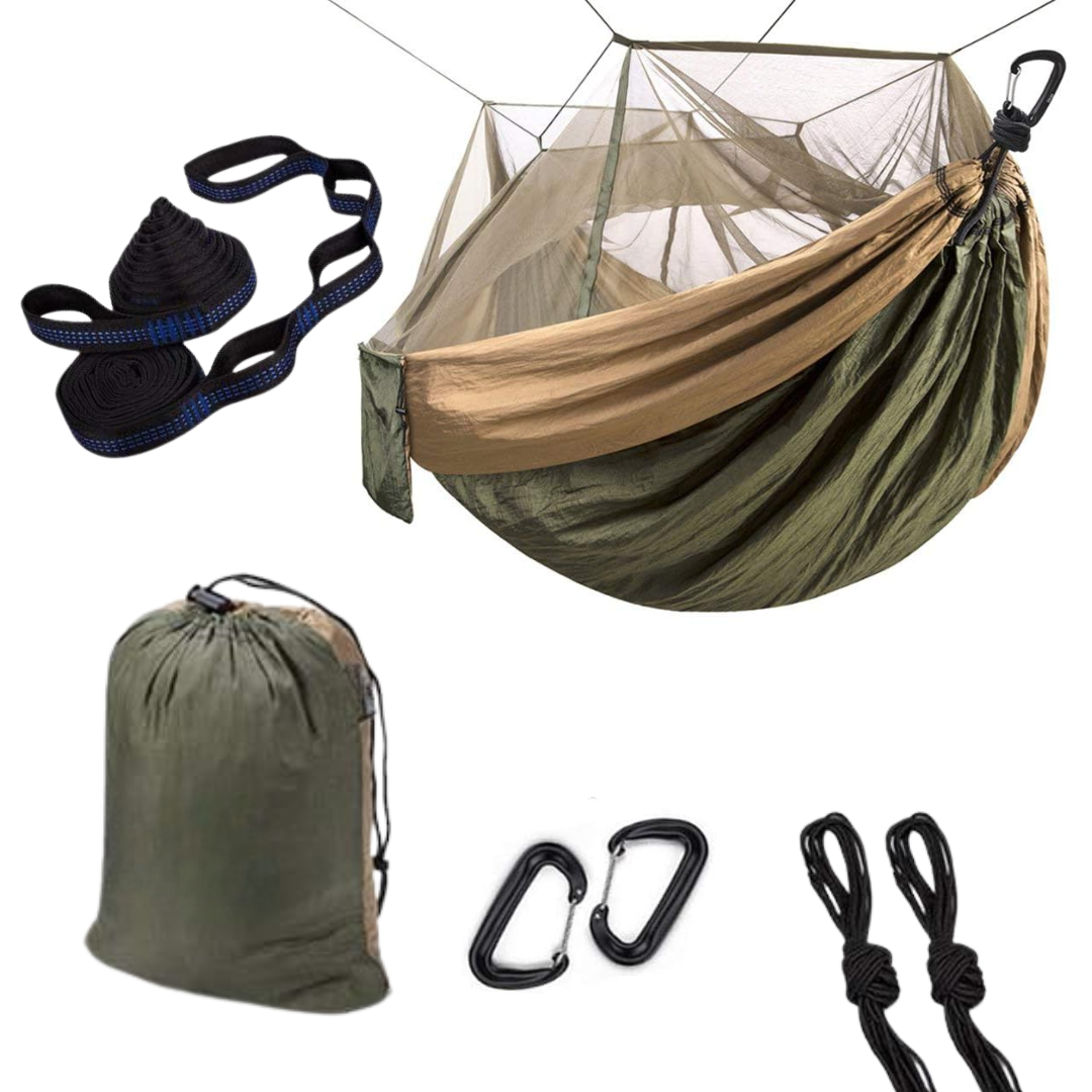 Camping Hammock with Mesh Net, 78×118 in Outdoor Hanging Setup