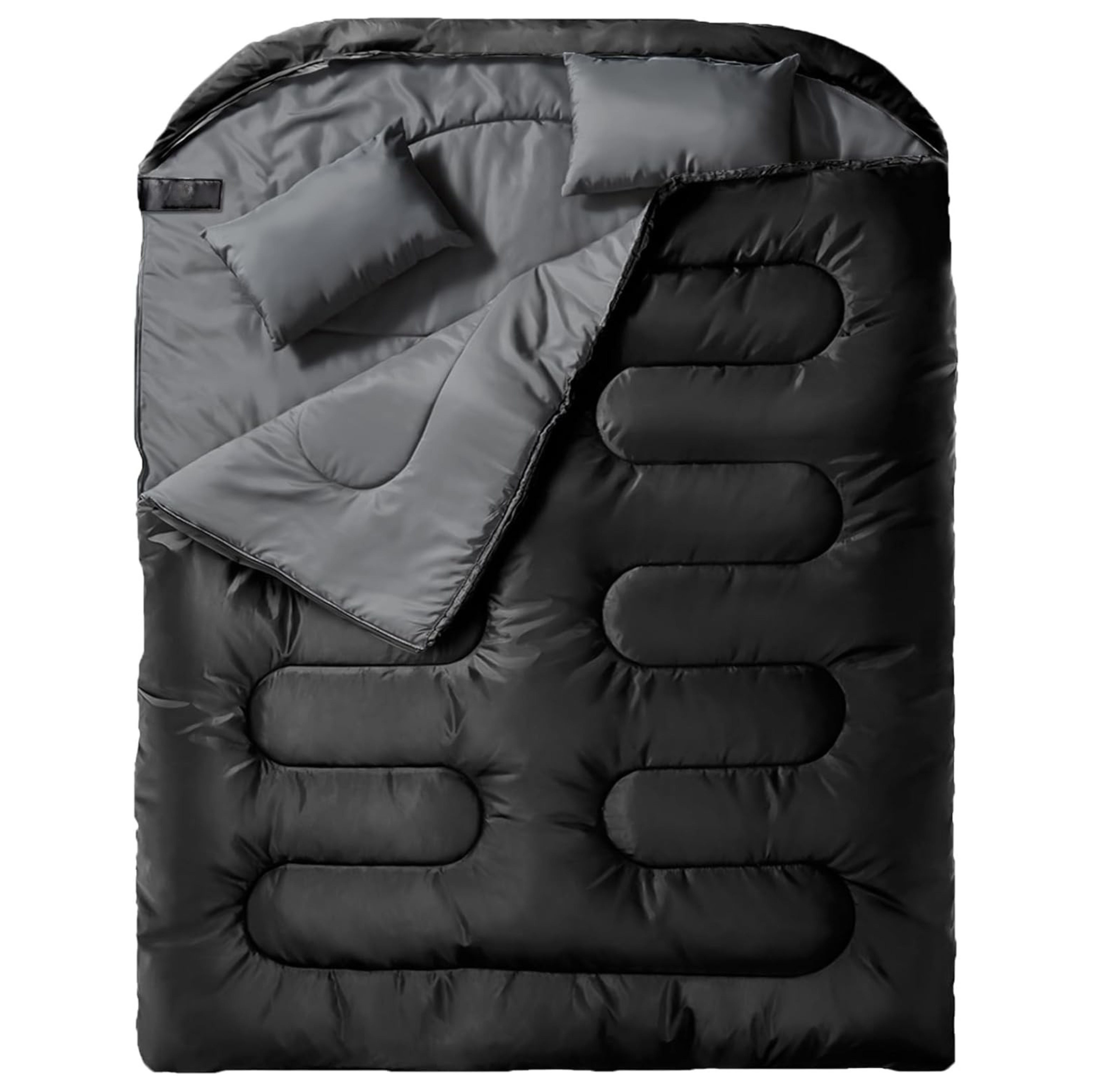Double Sleeping Bag for Adults with Two Pillows and Compression Sack