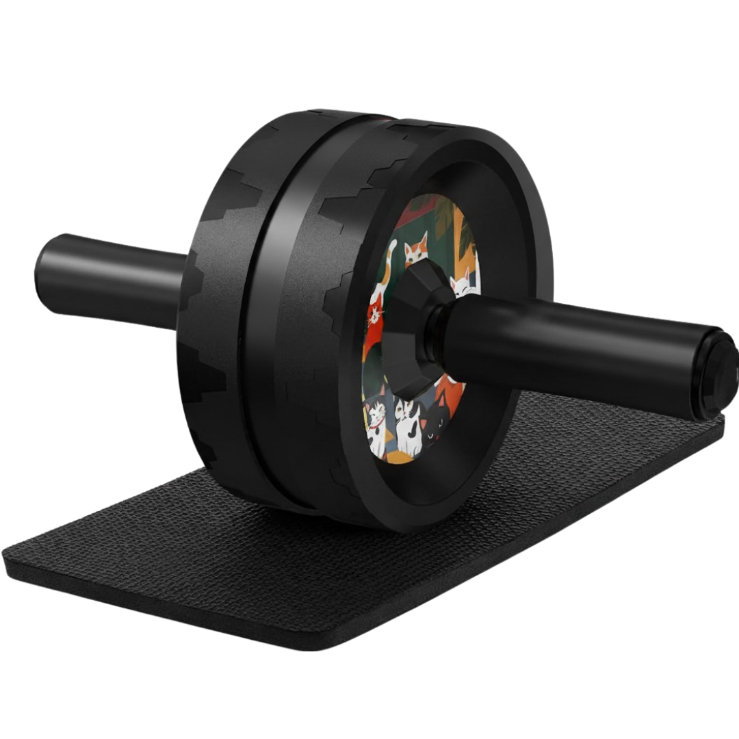 Dual Wheel Ab Roller with Steel Core and Knee Mat