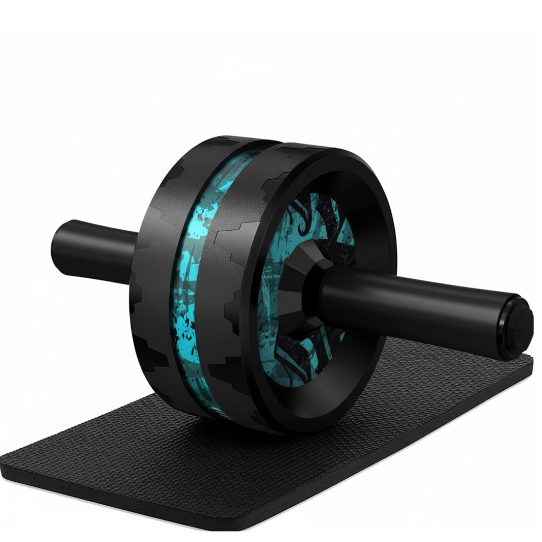 Dual Wheel Ab Roller with Steel Core and Knee Mat