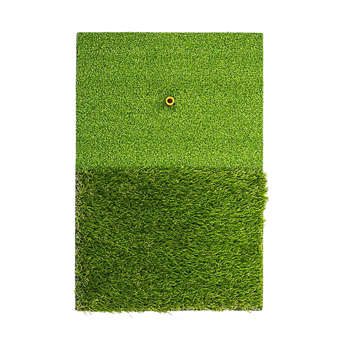 Foldable Dual-Turf Golf Practice Mat for Indoor Outdoor Home Use