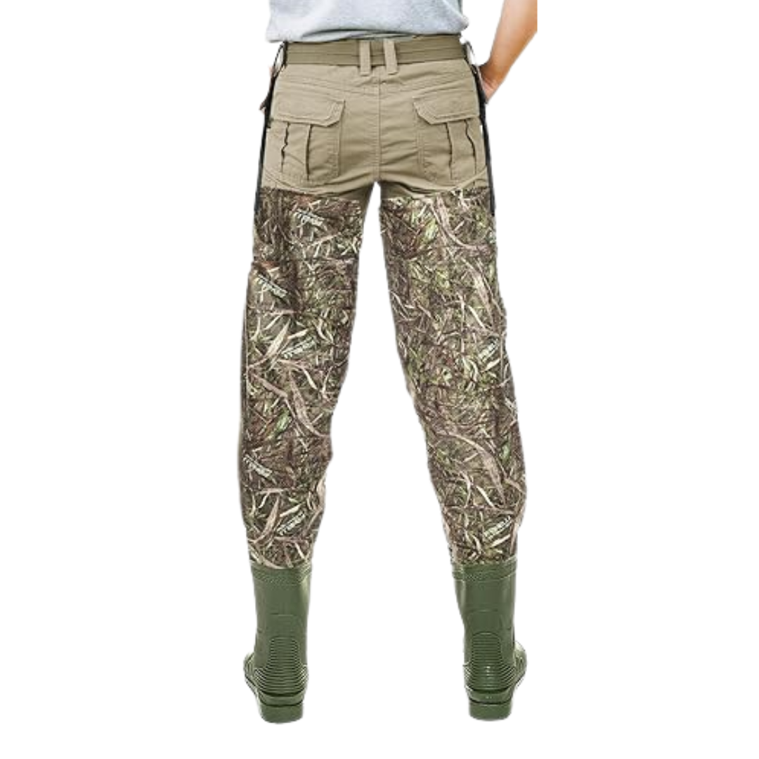 Hip Waders with PVC Boots and Adjustable Straps for Wet Environments