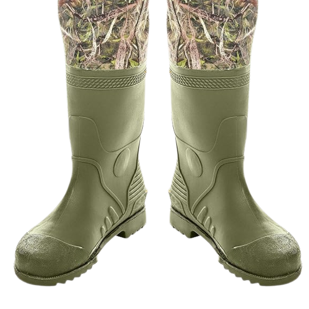 Hip Waders with PVC Boots and Adjustable Straps for Wet Environments