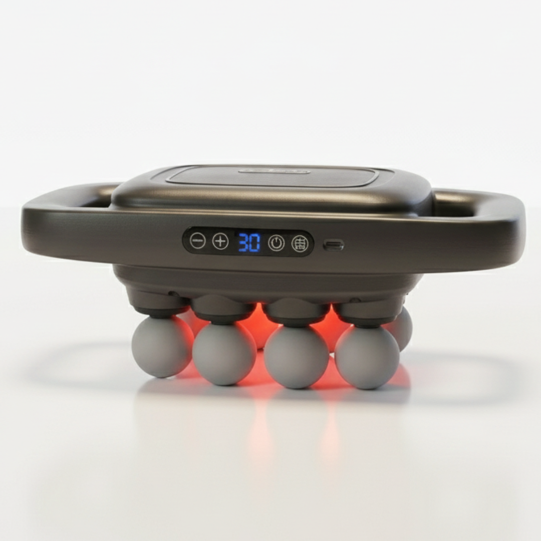 Rechargeable Handheld Massage Pad with Multi-Head Attachments