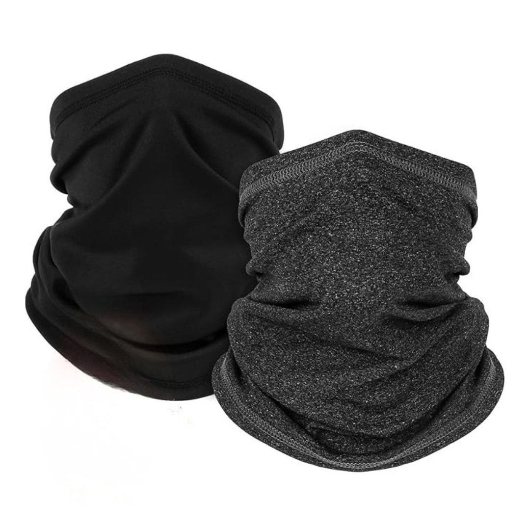 2-Pack Fleece Neck Gaiter for Skiing, Hiking, and Winter Activities