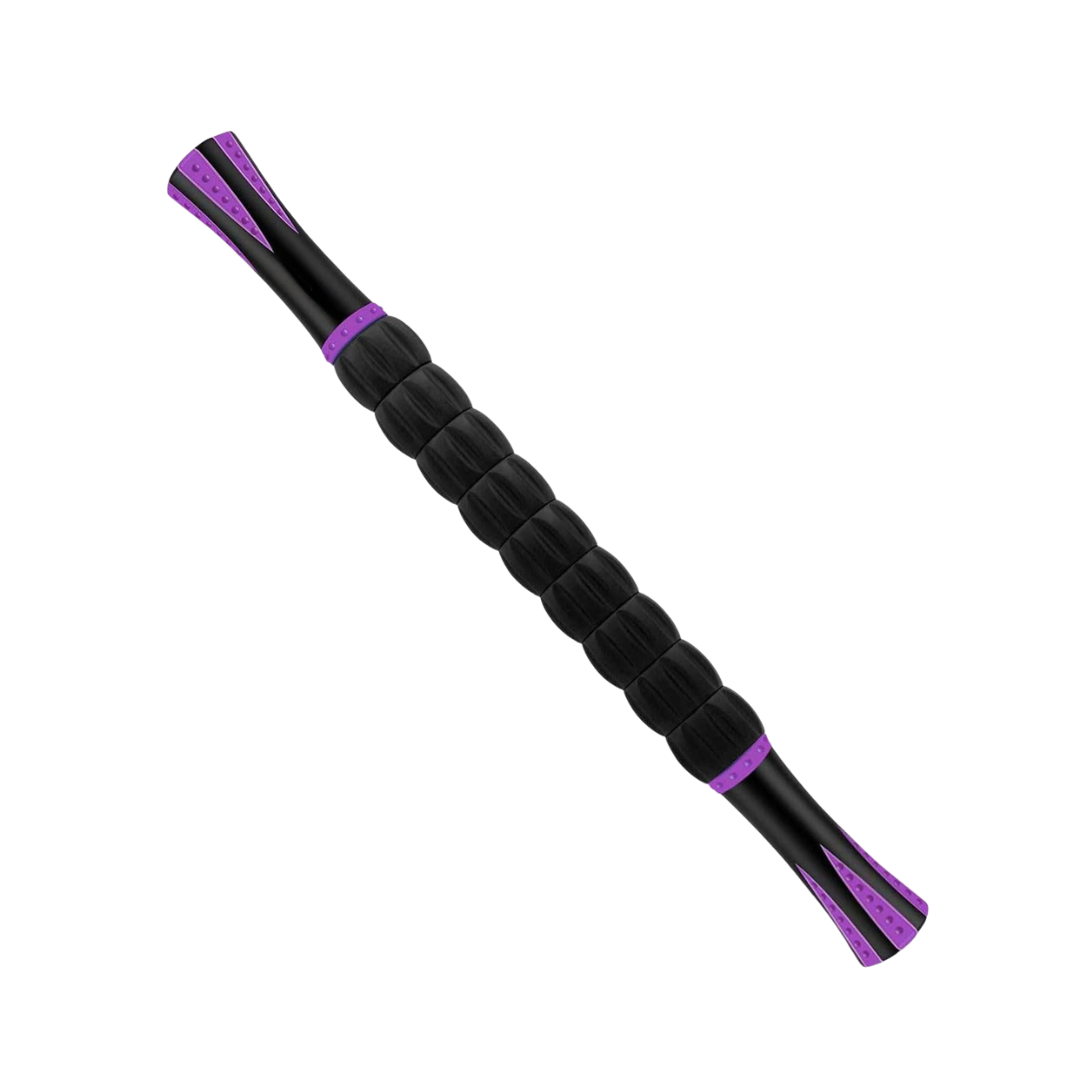 Muscle Roller Stick with 9 Rotating Rollers and Textured Grip Handles