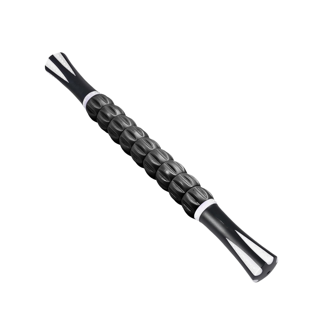 Muscle Roller Stick with 9 Rotating Rollers and Textured Grip Handles