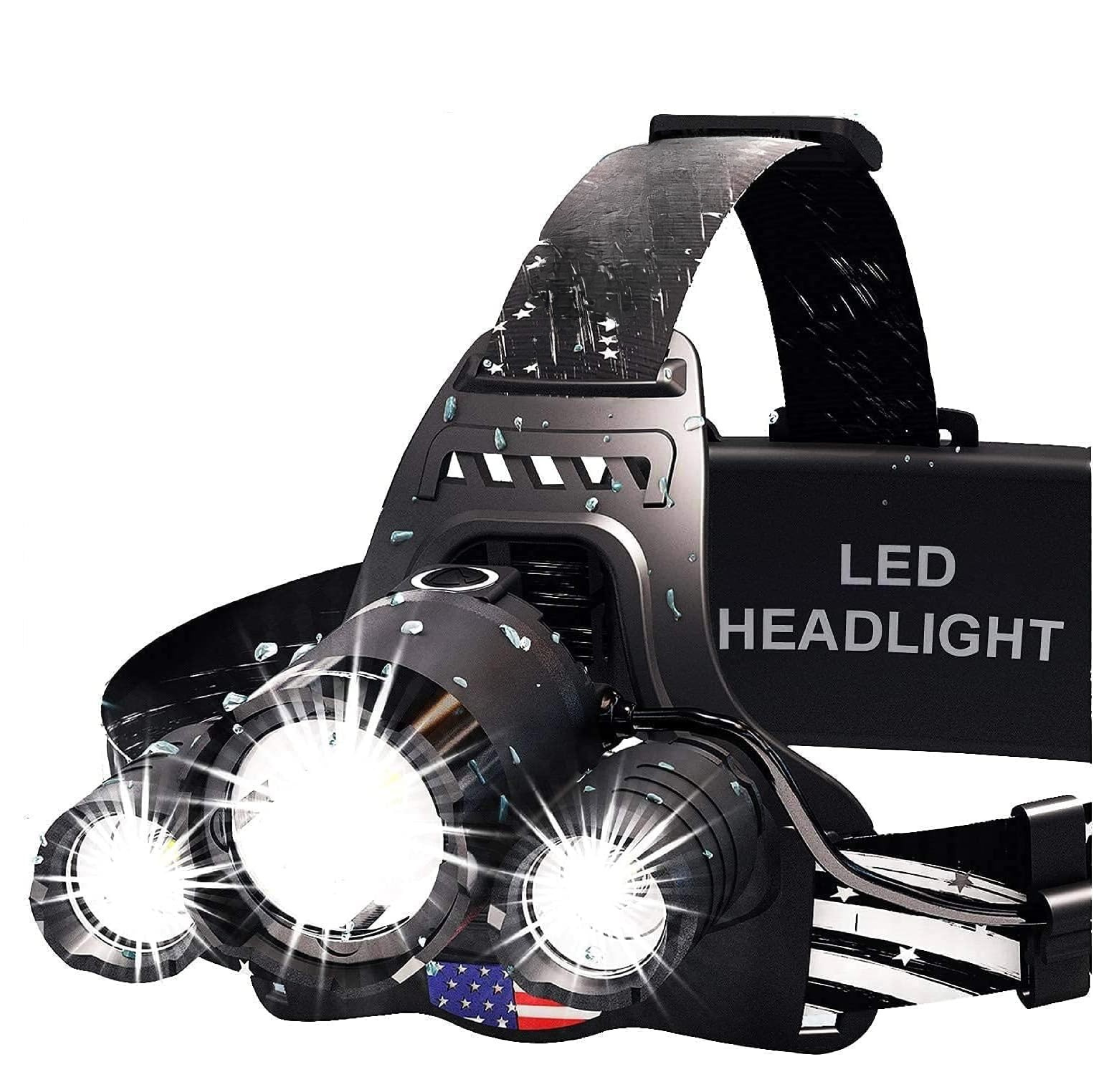 LED Headlamp with Adjustable Beam, Red Light Mode, USB-C Rechargeable