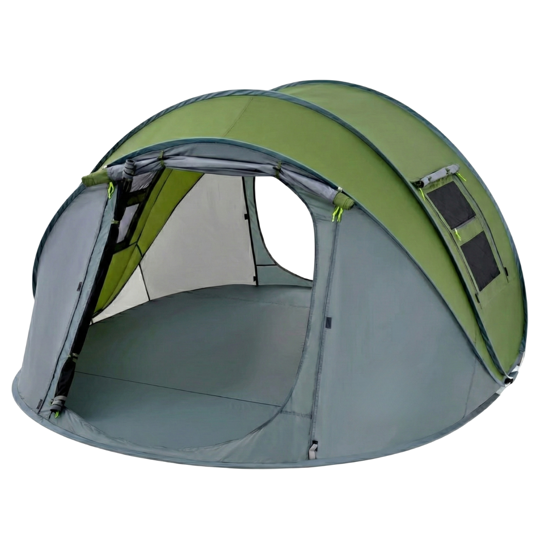 Pop Up Camping Tent for 4 People with 2 Doors and Automatic Setup