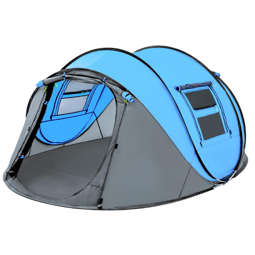 Pop Up Camping Tent for 4 People with 2 Doors and Automatic Setup