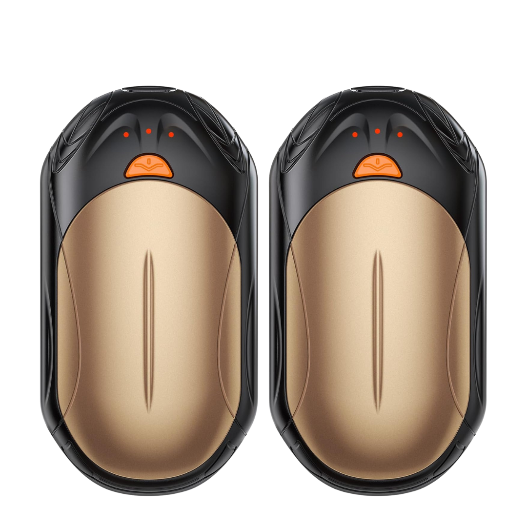 Rechargeable Two-Pack Hand Warmer Set with Adjustable Heat Levels