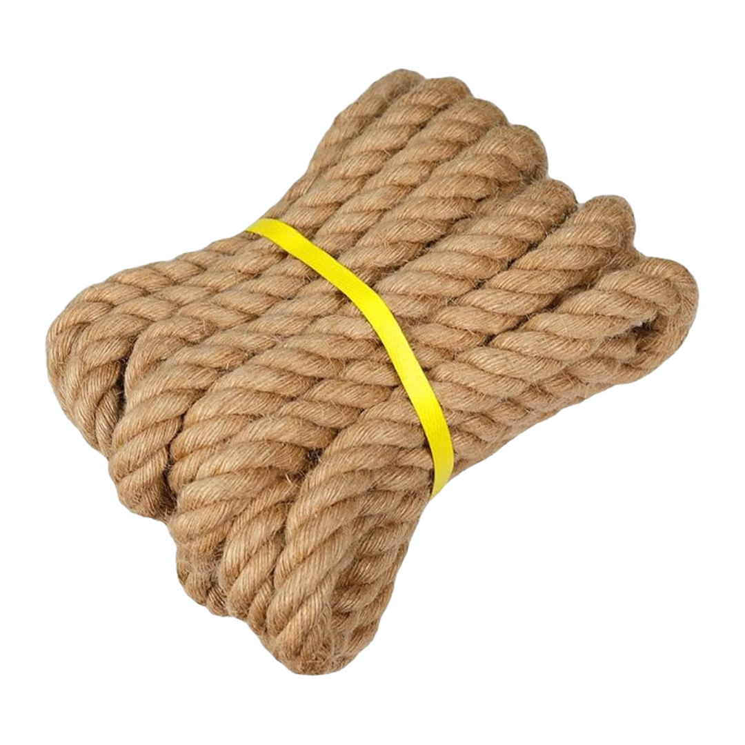 Natural Jute Rope for Outdoor Railing, Swing, Crafts 1, 1.5 and 2 in