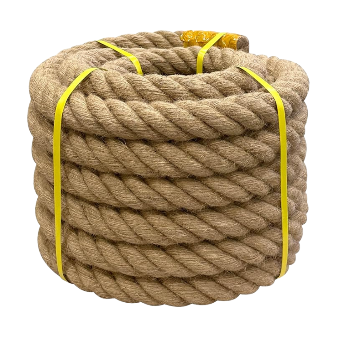 Natural Jute Rope for Outdoor Railing, Swing, Crafts 1, 1.5 and 2 in