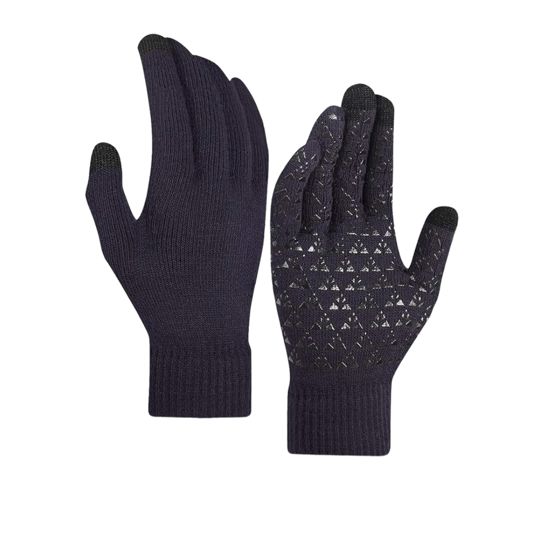 Unisex Touchscreen Knit Gloves with Silicone Grip and Soft Lining