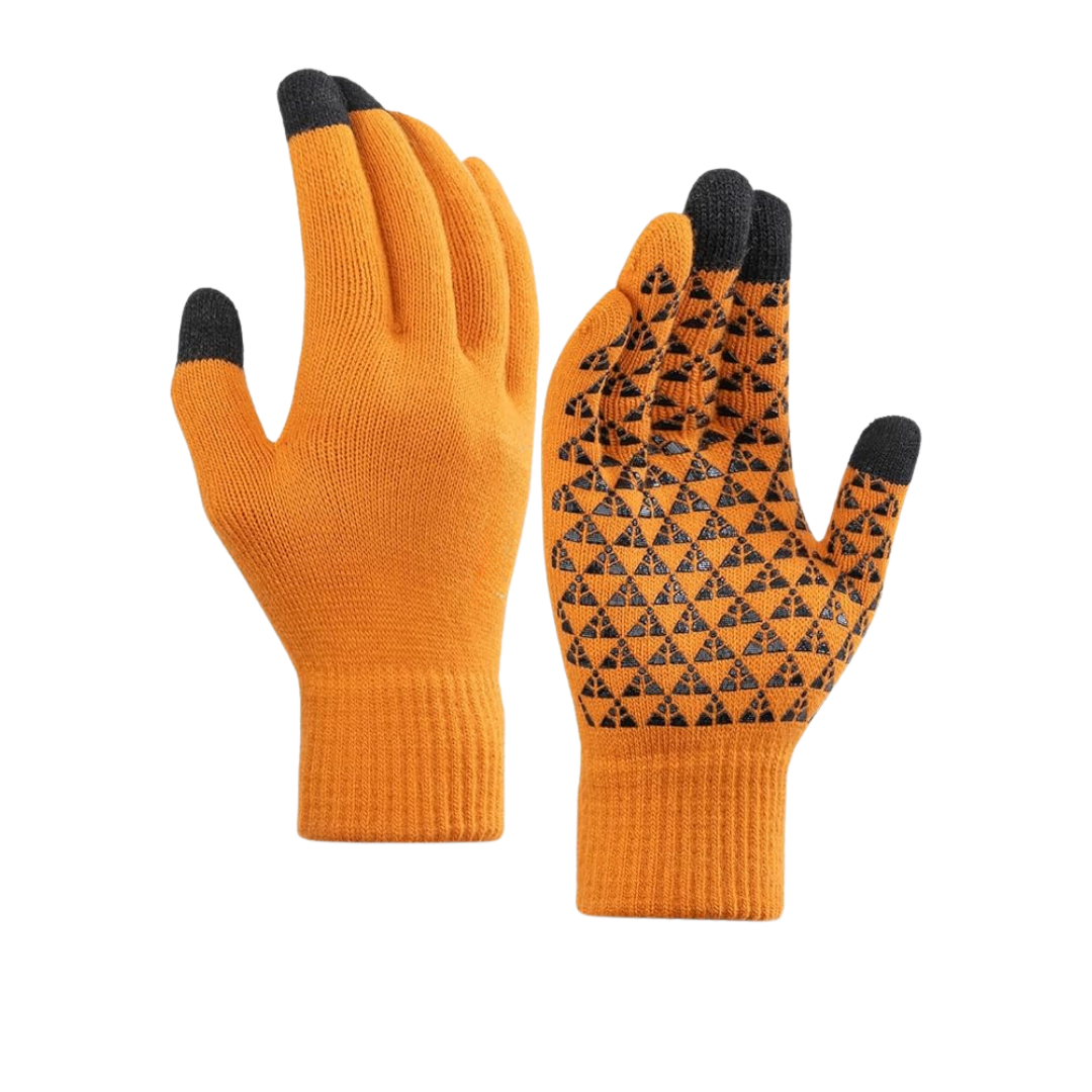 Unisex Touchscreen Knit Gloves with Silicone Grip and Soft Lining